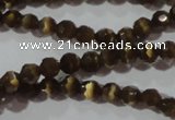 CCT320 15 inches 4mm faceted round cats eye beads wholesale