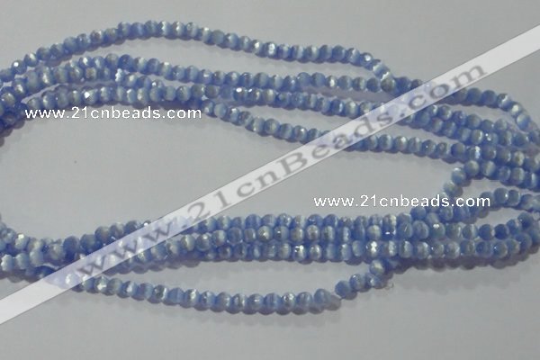 CCT321 15 inches 4mm faceted round cats eye beads wholesale