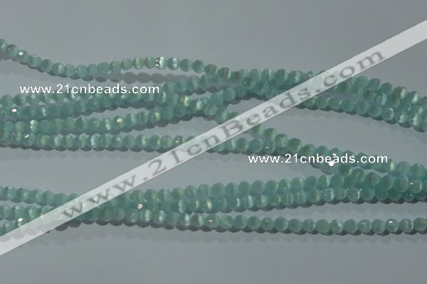 CCT323 15 inches 4mm faceted round cats eye beads wholesale