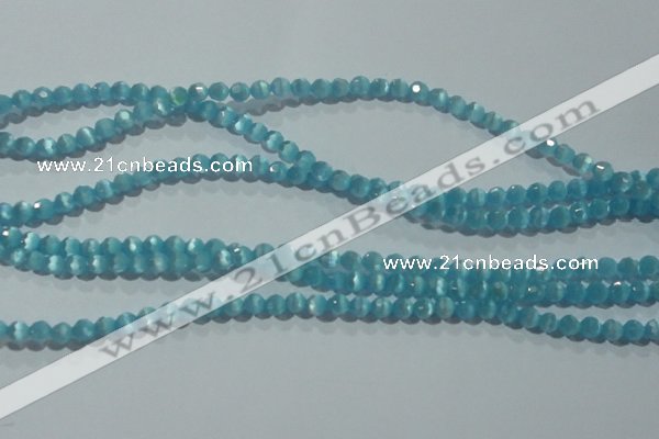 CCT324 15 inches 4mm faceted round cats eye beads wholesale