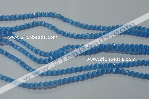 CCT325 15 inches 4mm faceted round cats eye beads wholesale