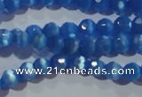 CCT326 15 inches 4mm faceted round cats eye beads wholesale