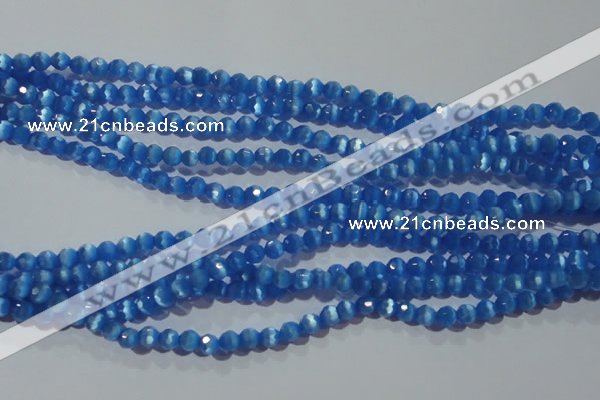 CCT326 15 inches 4mm faceted round cats eye beads wholesale