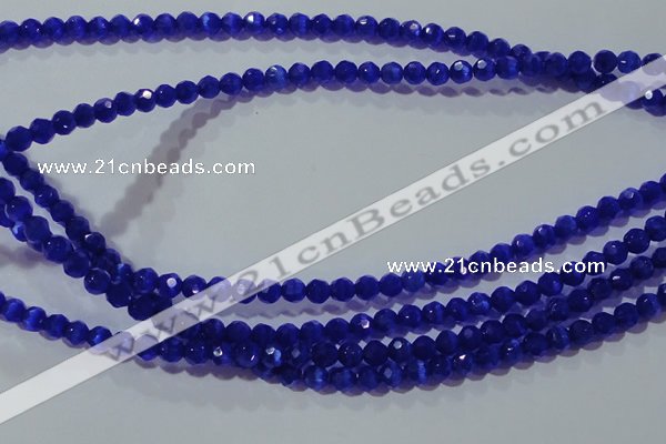 CCT327 15 inches 4mm faceted round cats eye beads wholesale