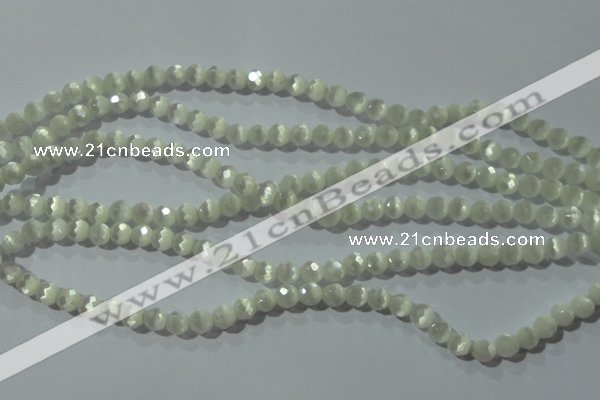 CCT341 15 inches 5mm faceted round cats eye beads wholesale