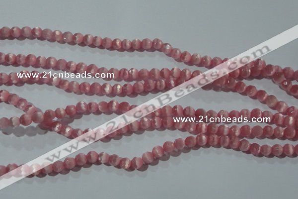 CCT343 15 inches 5mm faceted round cats eye beads wholesale