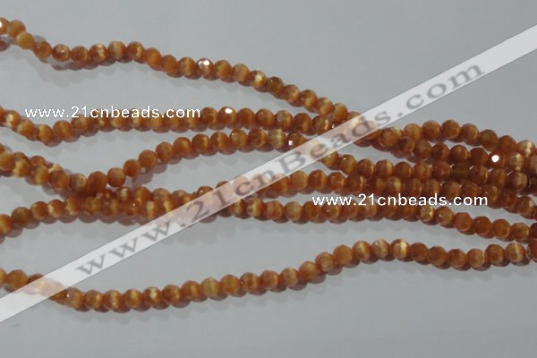 CCT344 15 inches 5mm faceted round cats eye beads wholesale