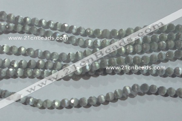 CCT352 15 inches 6mm faceted round cats eye beads wholesale