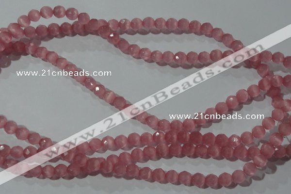 CCT353 15 inches 6mm faceted round cats eye beads wholesale