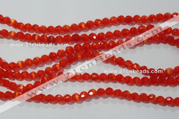 CCT355 15 inches 6mm faceted round cats eye beads wholesale