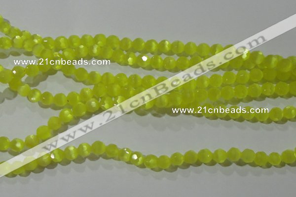 CCT356 15 inches 6mm faceted round cats eye beads wholesale