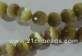 CCT358 15 inches 6mm faceted round cats eye beads wholesale