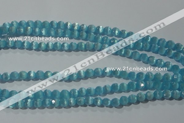 CCT361 15 inches 6mm faceted round cats eye beads wholesale