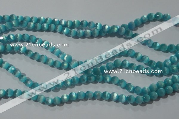 CCT362 15 inches 6mm faceted round cats eye beads wholesale