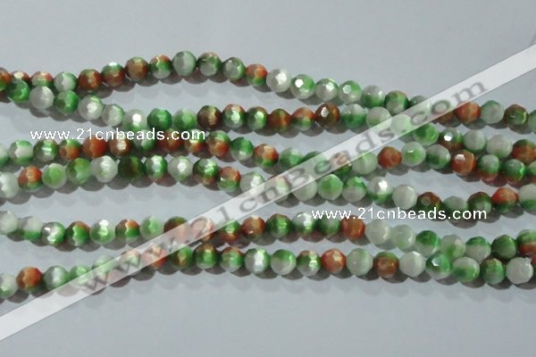 CCT365 15 inches 6mm faceted round cats eye beads wholesale