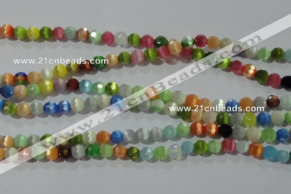 CCT366 15 inches 6mm faceted round cats eye beads wholesale