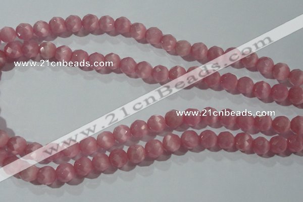 CCT372 15 inches 8mm faceted round cats eye beads wholesale