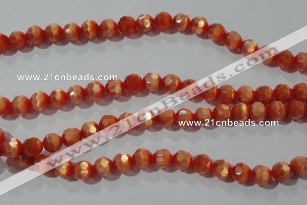 CCT373 15 inches 8mm faceted round cats eye beads wholesale