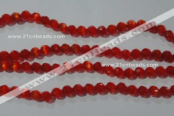 CCT374 15 inches 8mm faceted round cats eye beads wholesale