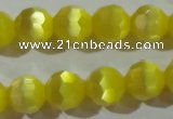 CCT376 15 inches 8mm faceted round cats eye beads wholesale