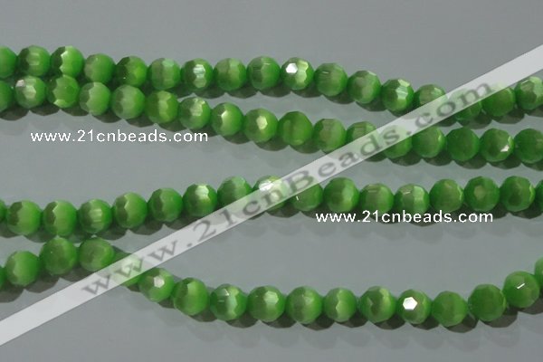 CCT379 15 inches 8mm faceted round cats eye beads wholesale