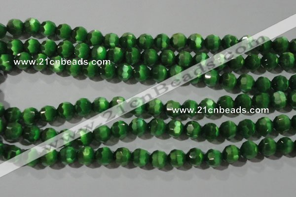 CCT380 15 inches 8mm faceted round cats eye beads wholesale