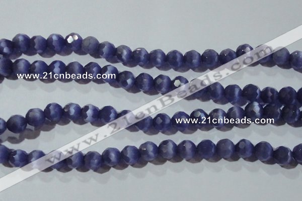 CCT381 15 inches 8mm faceted round cats eye beads wholesale