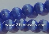 CCT382 15 inches 8mm faceted round cats eye beads wholesale