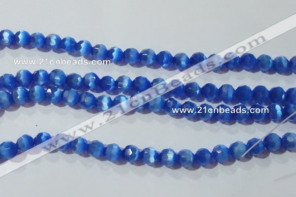 CCT383 15 inches 8mm faceted round cats eye beads wholesale