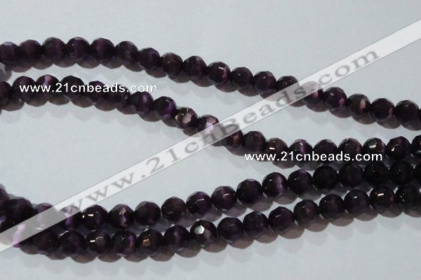 CCT385 15 inches 8mm faceted round cats eye beads wholesale