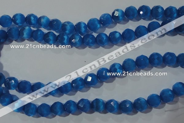 CCT392 15 inches 10mm faceted round cats eye beads wholesale