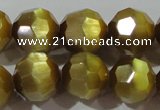 CCT394 15 inches 10mm faceted round cats eye beads wholesale