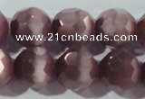 CCT396 15 inches 10mm faceted round cats eye beads wholesale