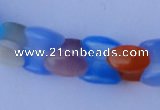 CCT41 14.5 inches 6*10mm drum-shaped multi color cats eye beads