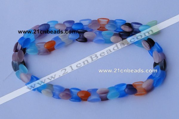 CCT41 14.5 inches 6*10mm drum-shaped multi color cats eye beads