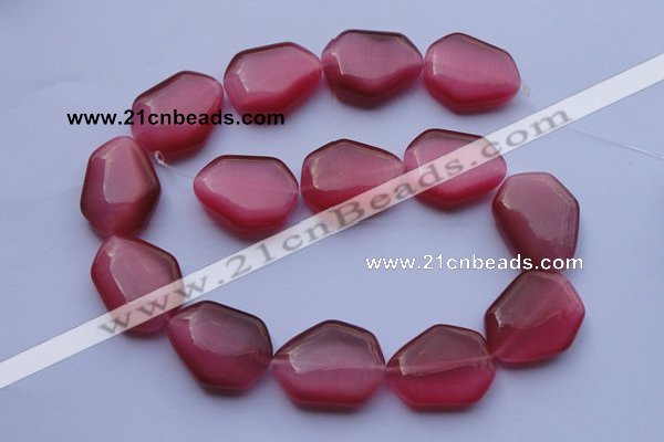 CCT42 15 inches 22*25mm freeform red cats eye beads wholesale