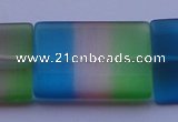 CCT45 15 inches 25*35mm flat rectangle mix color cats eye beads