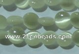 CCT450 15 inches 6mm flat round cats eye beads wholesale