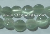 CCT451 15 inches 6mm flat round cats eye beads wholesale