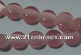 CCT452 15 inches 6mm flat round cats eye beads wholesale