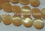 CCT456 15 inches 6mm flat round cats eye beads wholesale