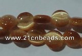 CCT457 15 inches 6mm flat round cats eye beads wholesale