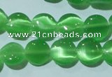 CCT462 15 inches 6mm flat round cats eye beads wholesale