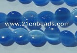 CCT464 15 inches 6mm flat round cats eye beads wholesale