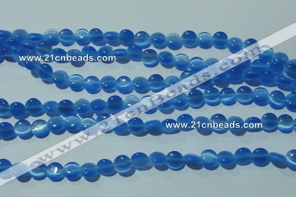 CCT464 15 inches 6mm flat round cats eye beads wholesale