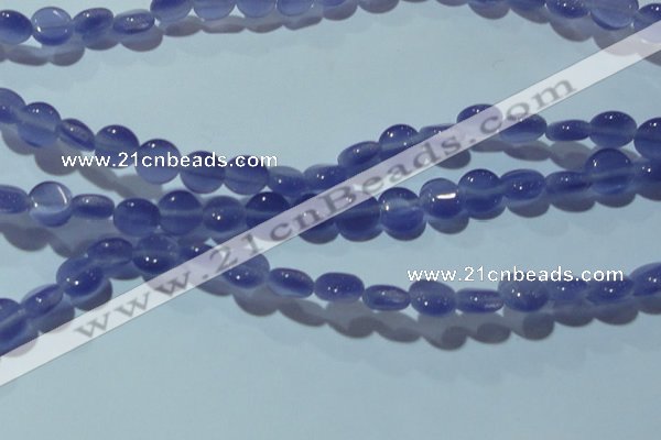 CCT465 15 inches 6mm flat round cats eye beads wholesale