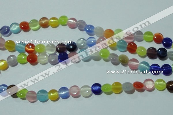 CCT467 15 inches 6mm flat round cats eye beads wholesale