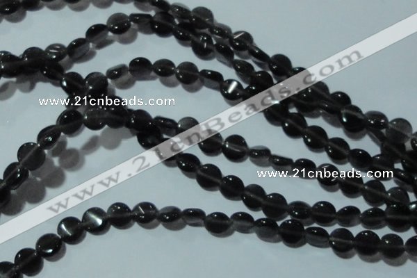 CCT470 15 inches 6mm flat round cats eye beads wholesale