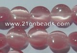 CCT486 15 inches 8mm flat round cats eye beads wholesale