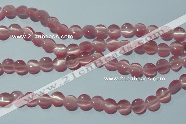 CCT486 15 inches 8mm flat round cats eye beads wholesale